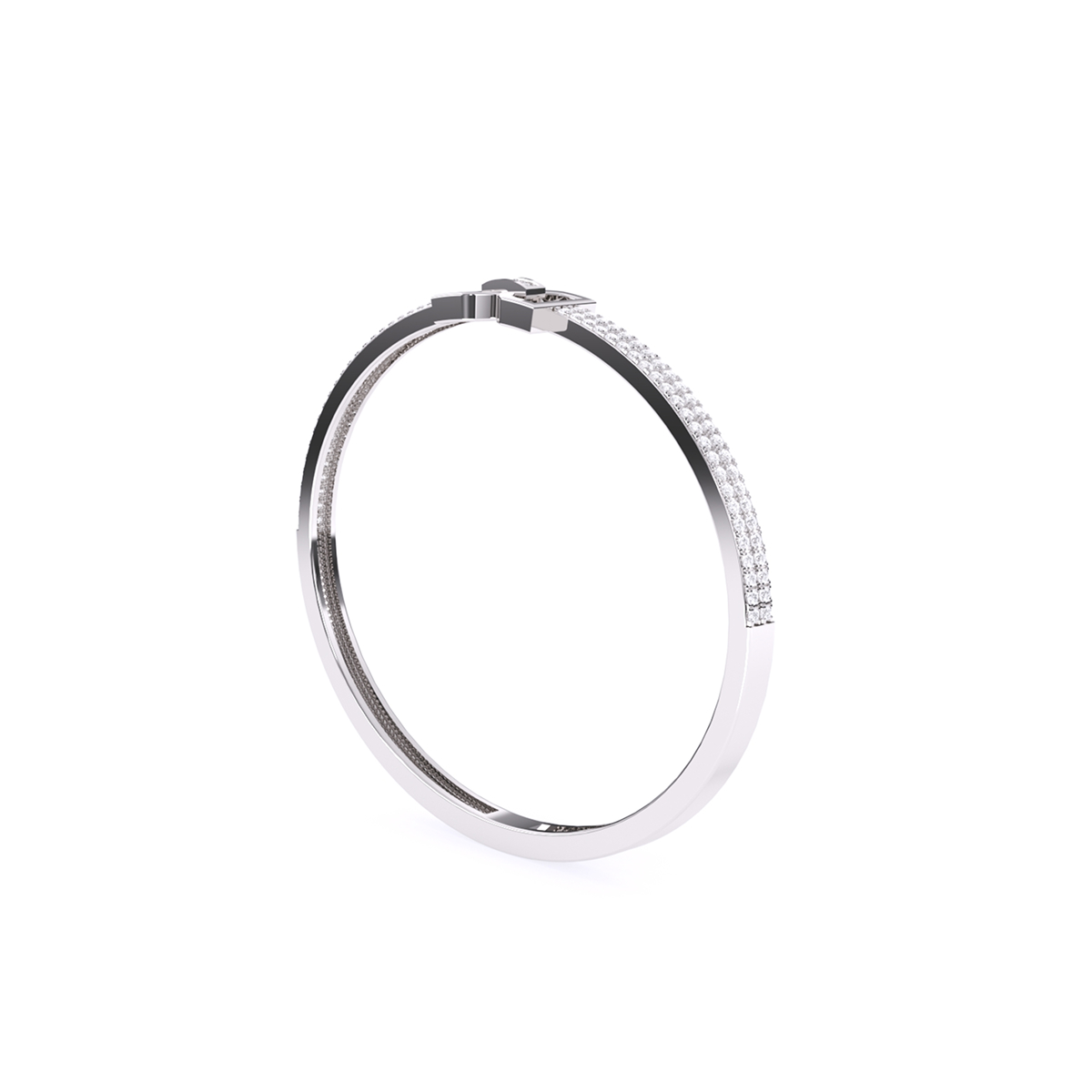 Crystal Cuff Rose Gold Lab Grown Diamond Bangle